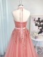 A-Line Lace and Tulle Long Prom Dress Formal Evening Gowns 901314