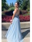 Long Blue Spaghetti Straps Prom Dress Formal Evening Gowns 901319