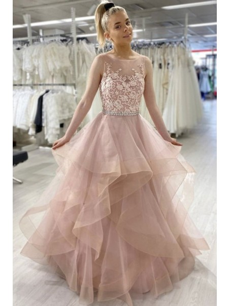 A-Line Lace Prom Dress Formal Evening Gowns 901324