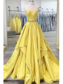 A-Line Long Yellow Strapless Prom Dress Formal Evening Gowns 901329 A-Line Long Yellow Strapless Prom Dress Formal Evening Gowns 901329