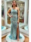 Elegant Mermaid One Shoulder Sequins Prom Dresses Formal Evening Gowns 901330
