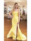 Elegant Long Yellow Mermaid Prom Dress Formal Evening Gowns 901332