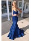 Long Royal Blue Mermaid Two Pieces Sparkle Prom Dress Formal Evening Gowns 901335