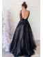 A-Line Tulle and Lace Long Prom Dress Formal Evening Gowns 901351