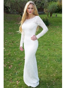 Long White Mermaid Lace Prom Dress Formal Evening Gowns 901363 Long White Mermaid Lace Prom Dress Formal Evening Gowns 901363