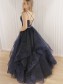 A-Line Sparkle Tulle Long Prom Dress Formal Evening Gowns 901366