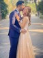 A-Line Lace V Neck Prom Dress Formal Evening Gowns 901368