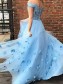 A-Line Long Blue Two Pieces Lace Tulle Prom Dress Formal Evening Gowns 901371 A-Line Long Blue Two Pieces Lace Tulle Prom Dress Formal Evening Gowns 901371
