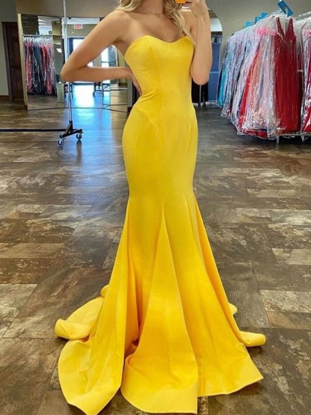 Long Yellow Mermaid Prom Dress Formal Evening Gowns 901375 Long Yellow Mermaid Prom Dress Formal Evening Gowns 901375