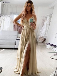 Chiffon and Lace Long Prom Dress Formal Evening Gowns 901378