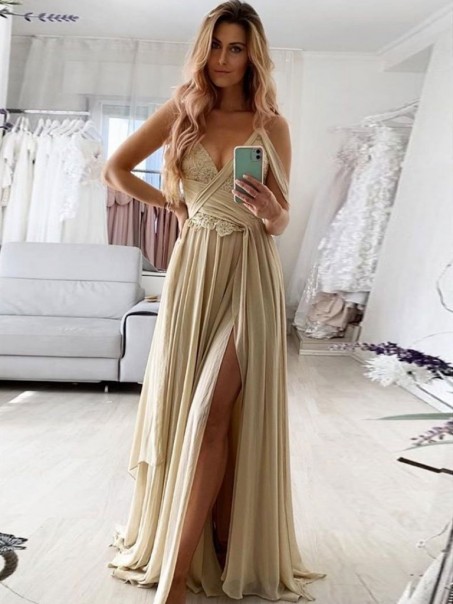 Chiffon and Lace Long Prom Dress Formal Evening Gowns 901378 Chiffon and Lace Long Prom Dress Formal Evening Gowns 901378