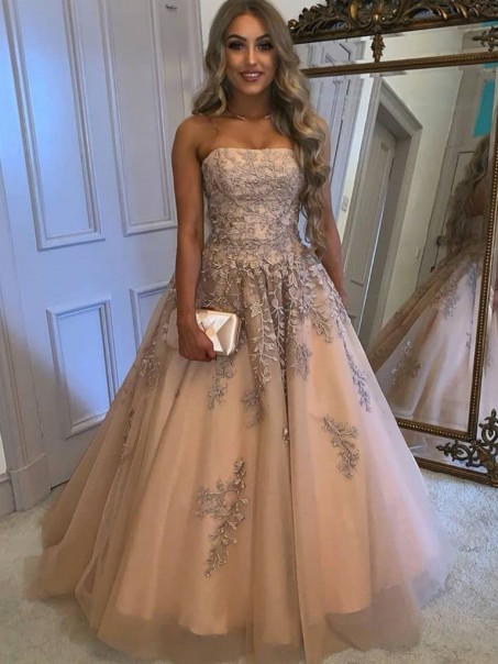 A-Line Lace and Tulle Prom Dresses Formal Evening Gowns 901387 A-Line Lace and Tulle Prom Dresses Formal Evening Gowns 901387