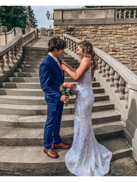 Elegant Sparkle Sequin Spaghetti Straps Prom Dress Formal Evening Gowns 901393 Elegant Sparkle Sequin Spaghetti Straps Prom Dress Formal Evening Gowns 901393