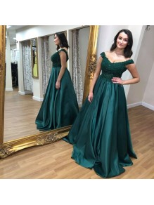 A-Line Lace and Satin Long Prom Dress Formal Evening Gowns 901398