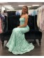 Elegant Mermaid Spaghetti Straps Lace Prom Dress Formal Evening Gowns 901405
