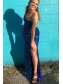 Elegant Spaghetti Straps Sequin Long Prom Dress Formal Evening Gowns 901406