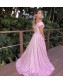 A-Line Off the Shoulder Sparkle Prom Dress Formal Evening Gowns 901408