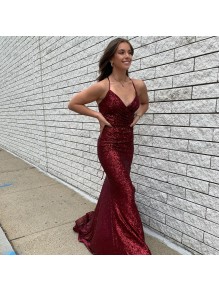 Mermaid Spaghetti Straps Sparkle Sequin Prom Dress Formal Evening Gowns 901409 Mermaid Spaghetti Straps Sparkle Sequin Prom Dress Formal Evening Gowns 901409
