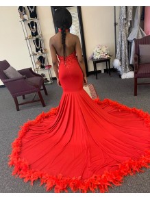 Long Red Mermaid Lace Prom Dress Formal Evening Gowns 901417 Long Red Mermaid Lace Prom Dress Formal Evening Gowns 901417