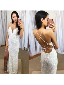 Long Spaghetti Straps Sequin Prom Dress Formal Evening Gowns 901419 Long Spaghetti Straps Sequin Prom Dress Formal Evening Gowns 901419