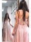 Long Pink Sequin Tulle Prom Dress Formal Evening Gowns 901421