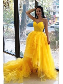Long Yellow Spaghetti Straps Prom Dress Formal Evening Gowns 901424 Long Yellow Spaghetti Straps Prom Dress Formal Evening Gowns 901424