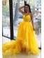 Long Yellow Spaghetti Straps Prom Dress Formal Evening Gowns 901424