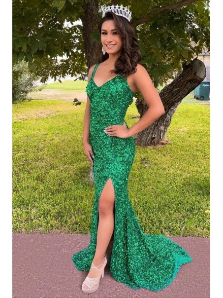 Elegant Long Green Sequin Prom Dress Formal Evening Gowns 901425 Elegant Long Green Sequin Prom Dress Formal Evening Gowns 901425