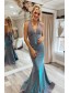 Mermaid Halter Sparkle Prom Dress Formal Evening Gowns 901432