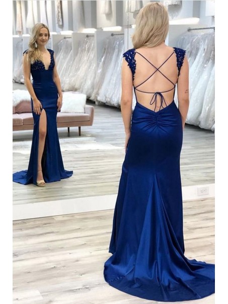 Mermaid Lace Long Prom Dress Formal Evening Gowns 901436