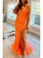 Elegant Long Silver Sequin Prom Dress Formal Evening Gowns 901447