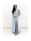 Elegant Long Silver Sequin Prom Dress Formal Evening Gowns 901447