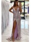 Elegant Long Silver Sequin Prom Dress Formal Evening Gowns 901447