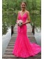 Elegant Mermaid Spaghetti Straps Lace Prom Dress Formal Evening Gowns 901455