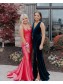 Long Pink Spaghetti Straps Sequin Prom Dress Formal Evening Gowns 901461