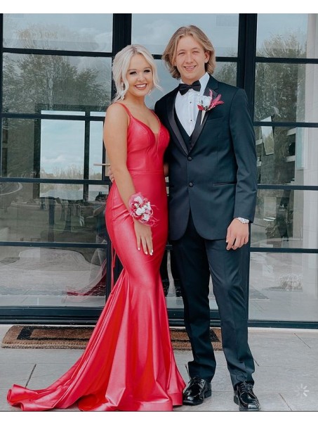 Mermaid Spaghetti Straps Long Prom Dress Formal Evening Gowns 901462