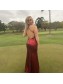 Long Burgundy Sequin Prom Dress Formal Evening Gowns 901468