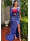 Long Royal Blue One Shoulder Sequin Prom Dress Formal Evening Gowns 901471