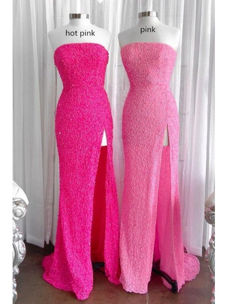 Sheath Strapless Long Prom Dress Formal Evening Gowns 901472