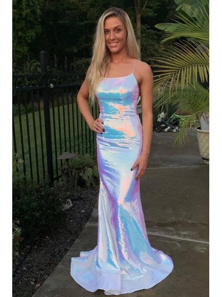 Mermaid Spaghetti Straps Sparkle Prom Dress Formal Evening Gowns 901477 Mermaid Spaghetti Straps Sparkle Prom Dress Formal Evening Gowns 901477