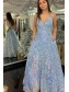 A-Line Sparkle Sequin Prom Dress Formal Evening Gowns 901480