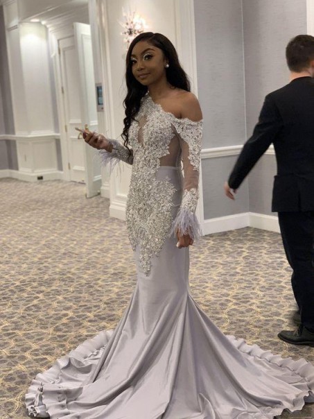 Long Mermaid Beaded Lace Prom Dress Formal Evening Gowns 901481 Long Mermaid Beaded Lace Prom Dress Formal Evening Gowns 901481