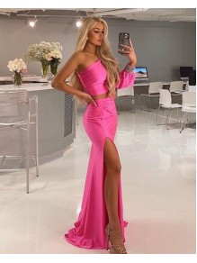 Elegant One Shoulder Two Pieces Prom Dress Formal Evening Gowns 901488 Elegant One Shoulder Two Pieces Prom Dress Formal Evening Gowns 901488