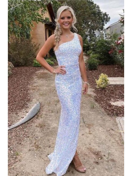Long One Shoulder Sequin Prom Dress Formal Evening Gowns 901490 Long One Shoulder Sequin Prom Dress Formal Evening Gowns 901490