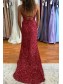 Long Spaghetti Straps Sequin Prom Dress Formal Evening Gowns 901492