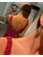 Long Red Mermaid Beaded Prom Dress Formal Evening Gowns 901526