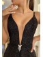 Long Black Sequin Prom Dresses Formal Evening Gowns 901533