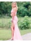 Long Pink Two Pieces Prom Dresses Formal Evening Gowns 901540