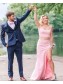Long Pink Two Pieces Prom Dresses Formal Evening Gowns 901540