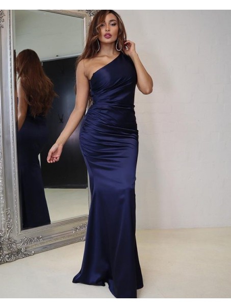 Long Navy Blue One Shoulder Prom Dresses Formal Evening Gowns 901541 Long Navy Blue One Shoulder Prom Dresses Formal Evening Gowns 901541